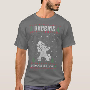 T-shirt Père Noël Dabbing À Travers La Neige Drôle Gif De