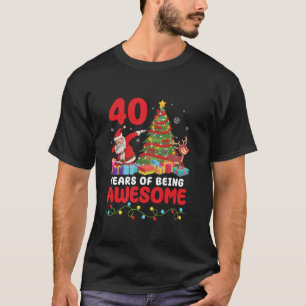 T-shirt Père Noël Dabbing Tree Présente Heureux 40 Ans De 