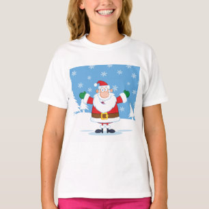 T-shirt Père Noël dans une scène hivernale enneigée