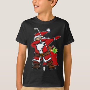 T-shirt Père Noël de golf dabbing de Noël Hip Hop Dab Danc