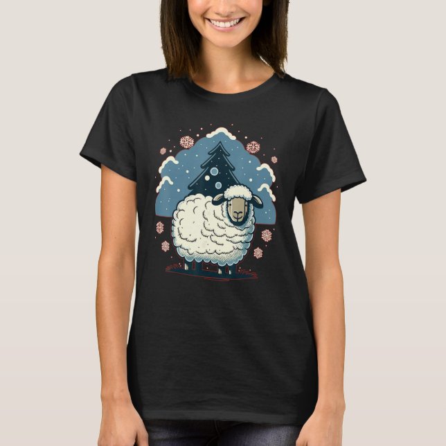 T-shirt Père Noël des moutons de Noël (Devant)
