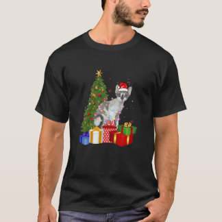 T-shirt Père Noël Devon Rex Cat Christmas Tree Classique C