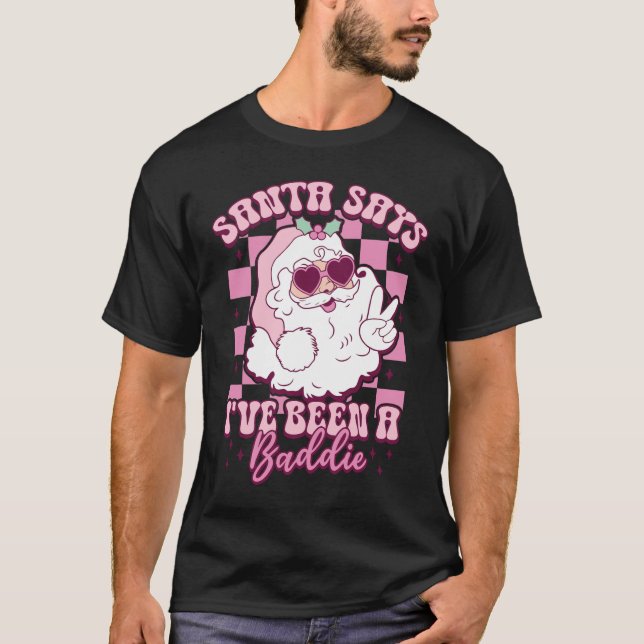 T-SHIRT PÈRE NOËL DIT QUE J'AI ÉTÉ UN MAL (Devant)