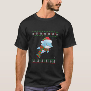 T-shirt Père Noël Dolphin Poisson Lover Noël Dauphin Noël 