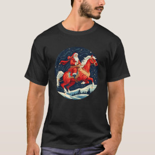T-shirt Père Noël drôle apporte Noël en chevauchant le H