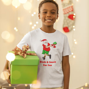 T-shirt Père Noël drôle jouant au Pickleball Je fonce et é