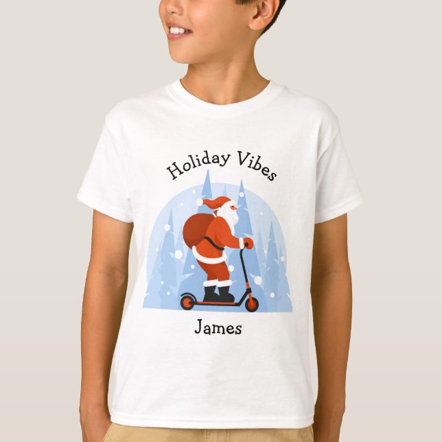 T-shirt Père Noël drôle moderne personnalisé Noël vacances (Devant)