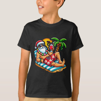 T-shirt Père Noël en maillot de bain Fête de Noël d'été su