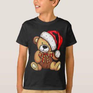 T-shirt Père Noël en peluche chapeau Noël Pyjama Mignon X-