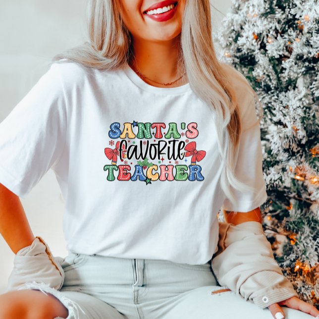 T-shirt Père Noël Enseignant favori (Créateur téléchargé)
