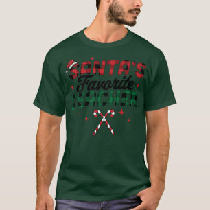 T-shirt Père Noël Enseignant Favori Noël Santa Hat Candy