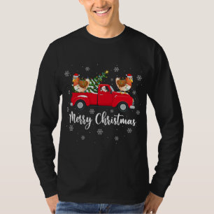 T-shirt Père Noël équitation Arbre de Noël Camion Poulet O