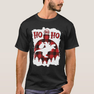 T-shirt père Noël équitation Dinosaur Père Noël équitation
