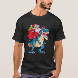 T-shirt Père Noël équitation Dinosaur T Rex Funny Christma