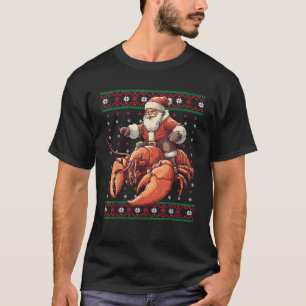 T-shirt Père Noël équitation Homard drôle Homard Lobster l