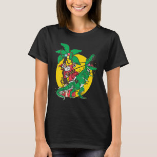 T-shirt Père Noël équitation Noël Dino Trex Arbre Rex Xm
