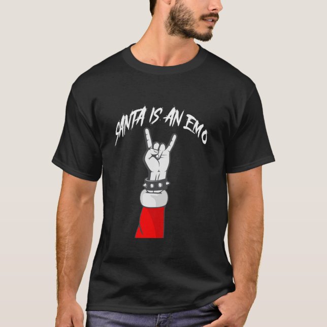 T-shirt Père Noël est un Emo Funny mignon Emo Christmas Pu (Devant)