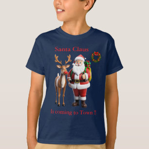 T-shirt Père Noël et Rudolf le renne au nez rouge