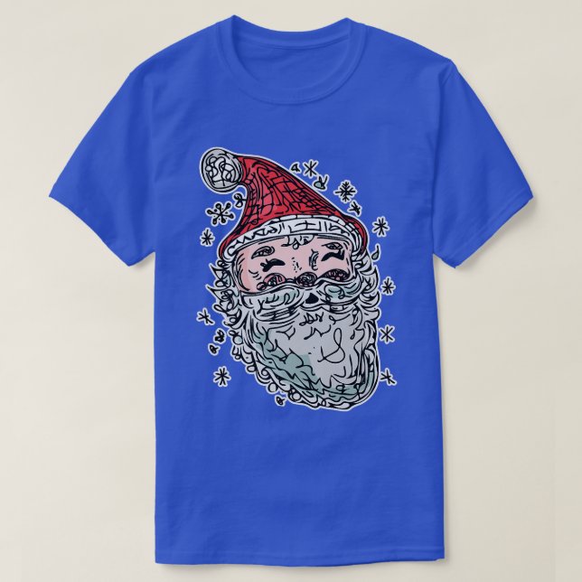 T-shirt Père Noël Face Joyeux Noël Yo Joyeux Vacances Père (Design devant)
