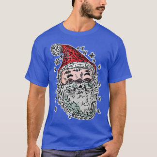 T-shirt Père Noël Face Joyeux Noël Yo Joyeux Vacances Père