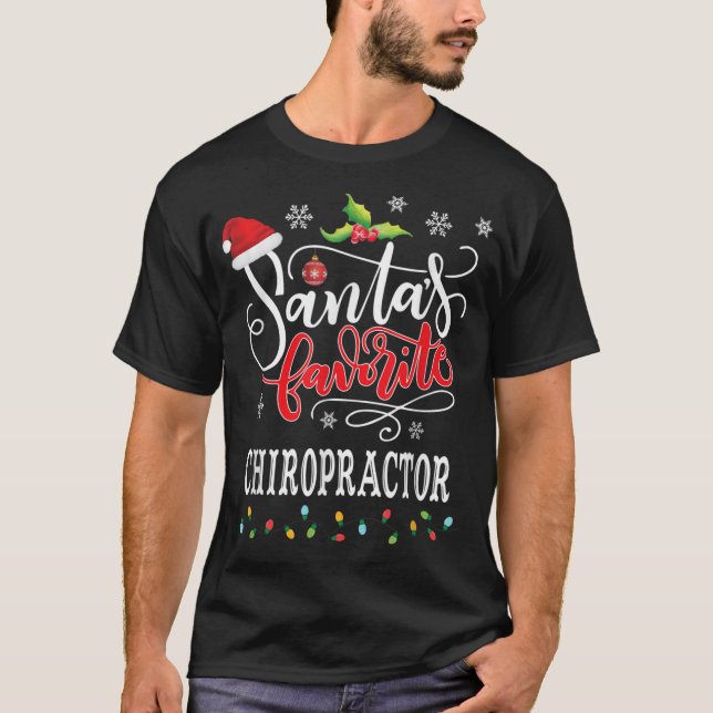 T-shirt Père Noël Favori Chiropractor Noël amusant Noël No (Devant)