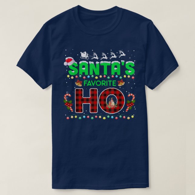T-shirt Père Noël Favori Ho Drôle Noël Hommes Femmes Holi (Design devant)