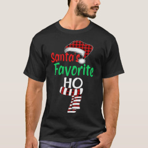 T-shirt Père Noël Favori Ho Funny Noël Père Noël Red Plai