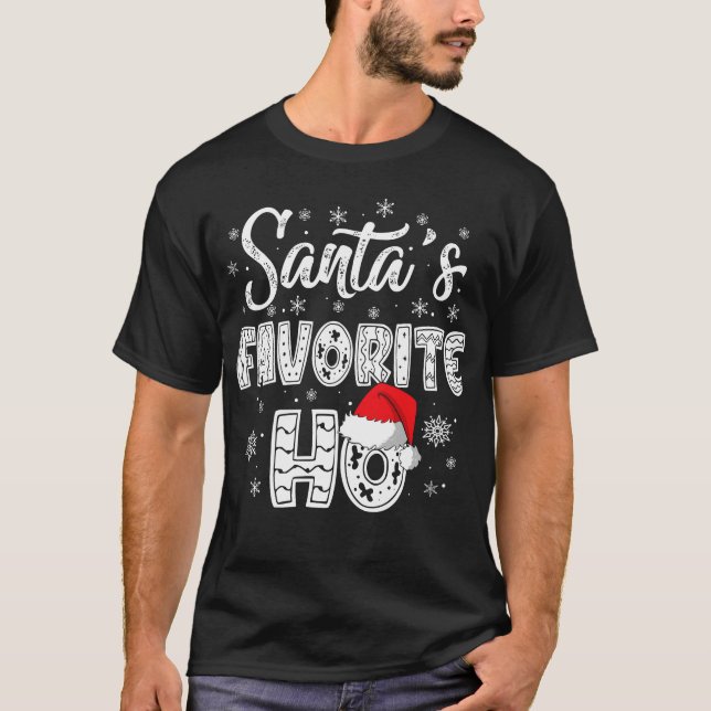 T-shirt Père Noël Favori Ho Santa Hat (Devant)