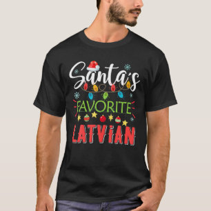 T-shirt père Noël Favori Latvien Noël Lumière Noël Ch