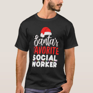 T-shirt Père Noël Favori School Social Worker Crew de Noël