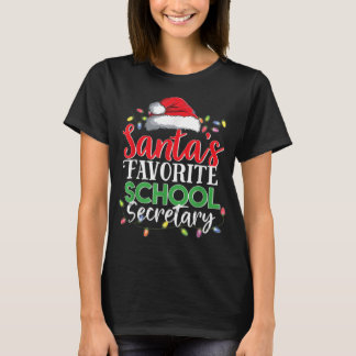 T-shirt Père Noël Favori secrétaire d'école Noël Funny