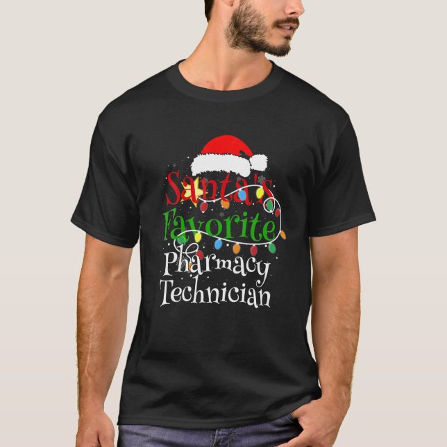 T-shirt Père Noël Favori Technicien en pharmacie Christmas (Devant)