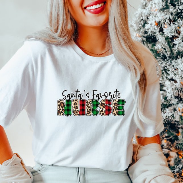 T-shirt Père Noël Favorite Nurse Holiday Femmes (Créateur téléchargé)