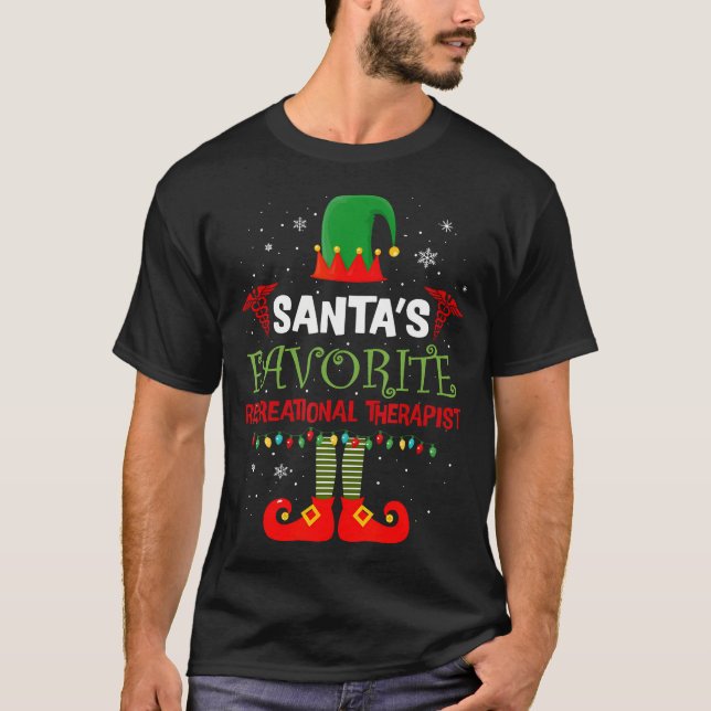 T-shirt Père Noël Favorite Recreation Therapy Elf Christma (Devant)