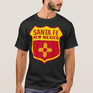 T-shirt Père Noël Fe Nouveau Mexique Retro Drapeau Bouclie