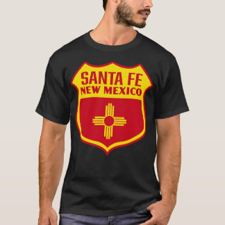 T-shirt Père Noël Fe Nouveau Mexique Retro Drapeau Bouclie
