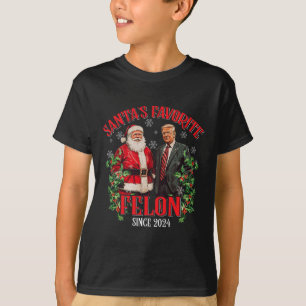 T-shirt Père Noël Felon favori depuis 2024 Funny Trump Xma