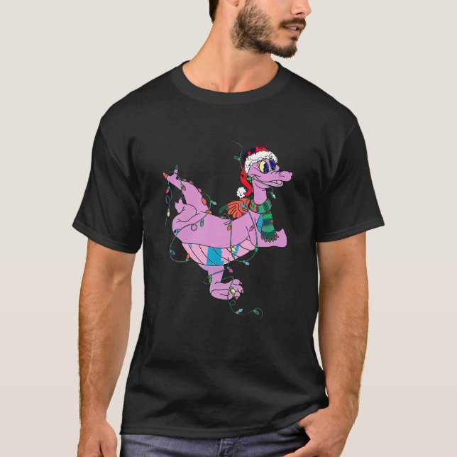 T-shirt Père Noël Figage Dragon Lumières de Noël (Devant)