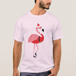 T-shirt Père Noël Flamant rose Fun Christmas