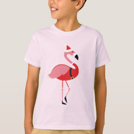 T-shirt Père Noël Flamant rose Fun Christmas