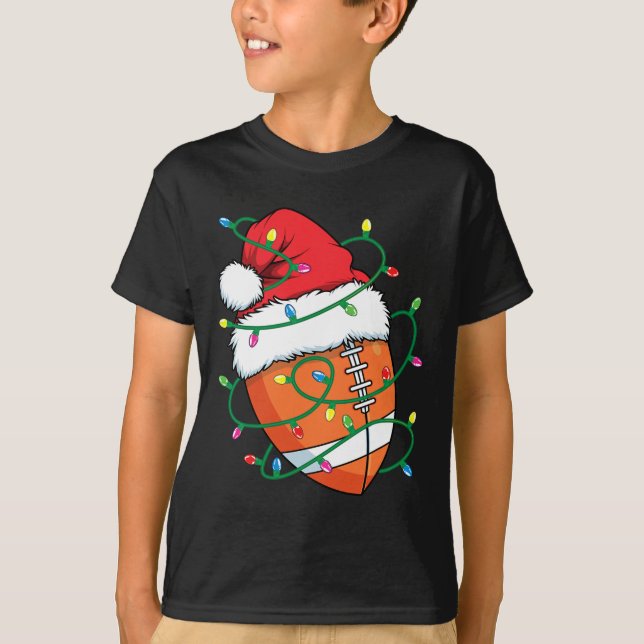 T-shirt Père Noël Football Sports Ball Hommes garçons Noël (Devant)