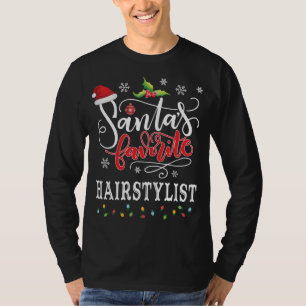 T-shirt Père Noël Hairstyliste favori Santa Hat Noël L