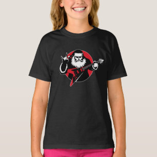 T-shirt Père Noël Heavy Metal jouant de la guitare