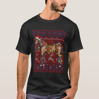T-shirt Père Noël Horse lève Pajama laid