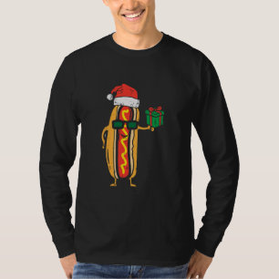 T-shirt père Noël Hotdog Funny Xmas PJ's Nourriture Noë