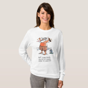 T-shirt Père Noël ivre avec femme phoque chemise blanche à