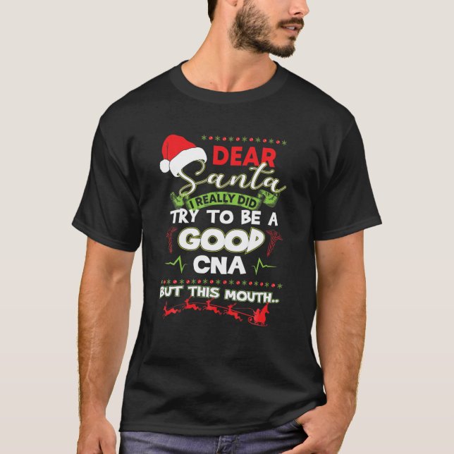 T-shirt Père Noël J'Ai Vraiment Essayé D'Être Un Bon Noël  (Devant)