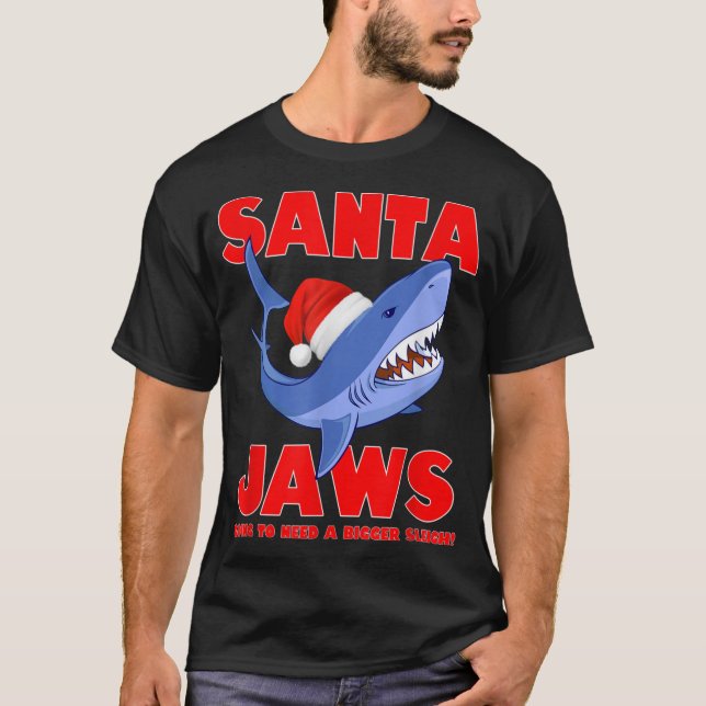 T-shirt Père Noël Jaws requin Noël drôle design (Devant)