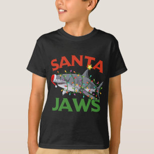 T-shirt Père Noël Jaws Sharkmas Noël illuminent Charkmas N
