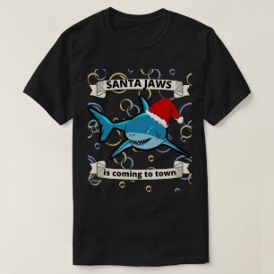 T-shirt PÈRE NOËL JAWS VIENT À LA VILLE drôle requin de No